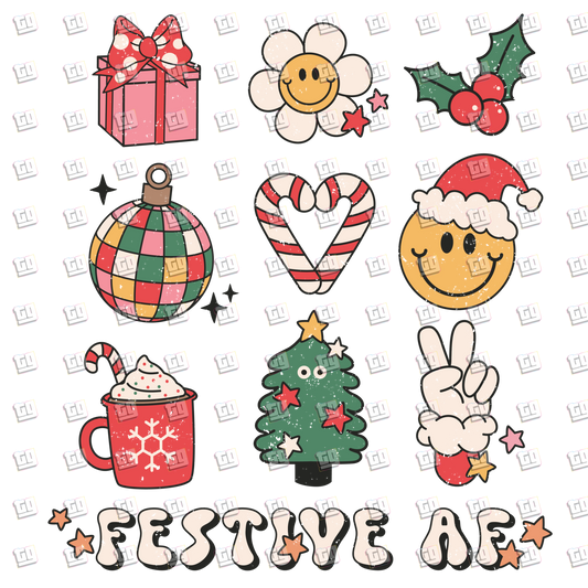 Christmas Festive AF - Holidays - DTF Transfer