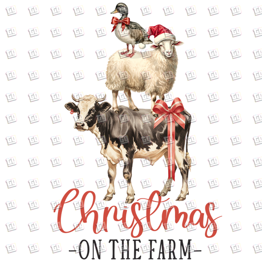 Christmas On The Farm (Duck, Sheep, Cow) - Holidays - DTF Transfer