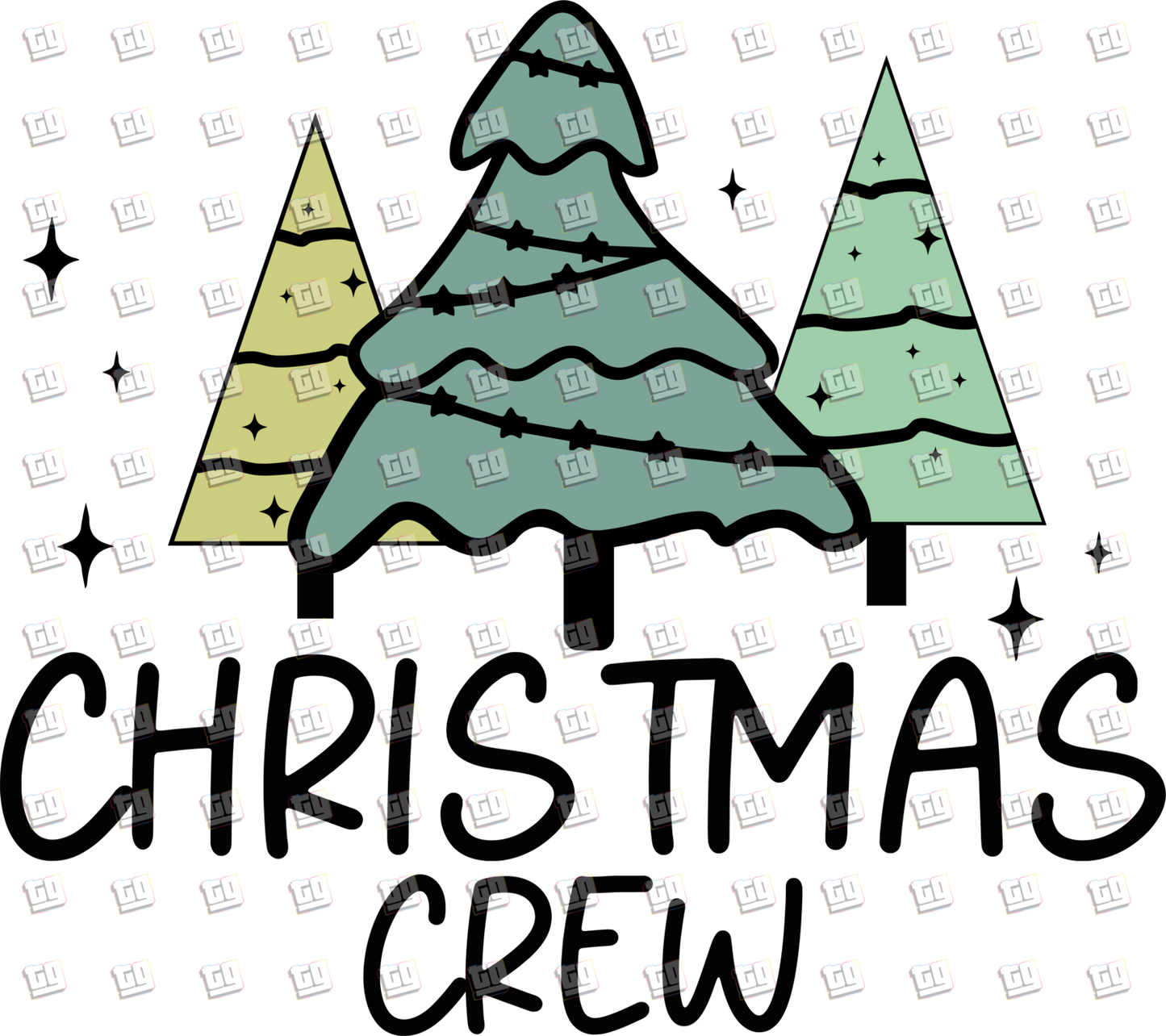 Christmas Crew Illustration - Holidays - DTF Transfer