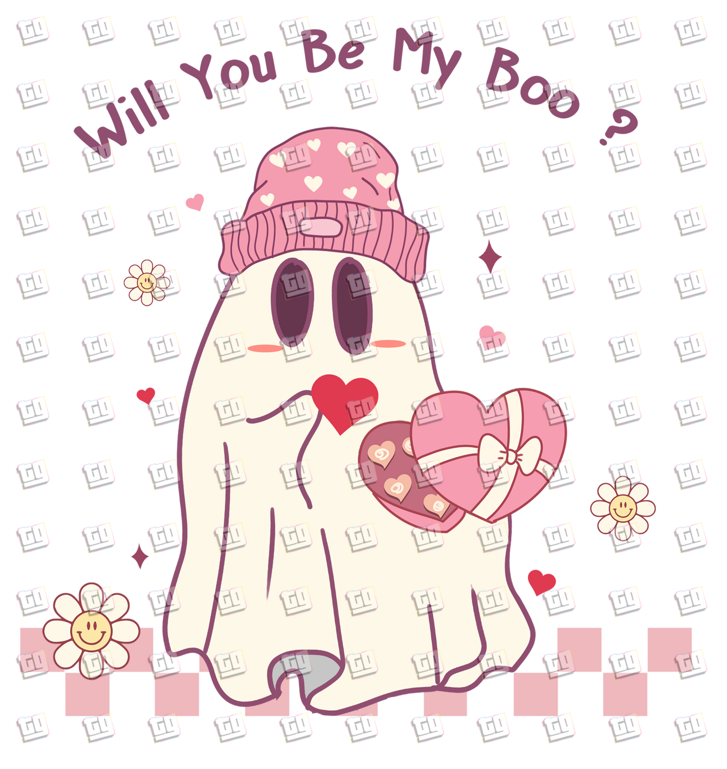 Will You Be My Boo Ghost- Valentines - DTF Transfer