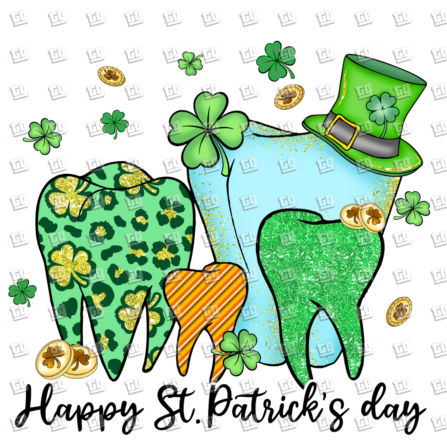Happy St. Patricks Day Dentist Teeth - St. Patrick's Day - DTF Transfer