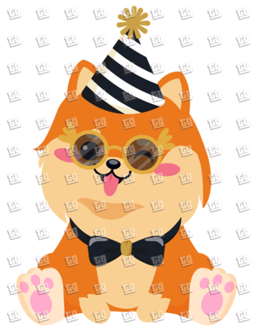 New Year Puppy With A Bow Tie - New Years - DTF Transfer