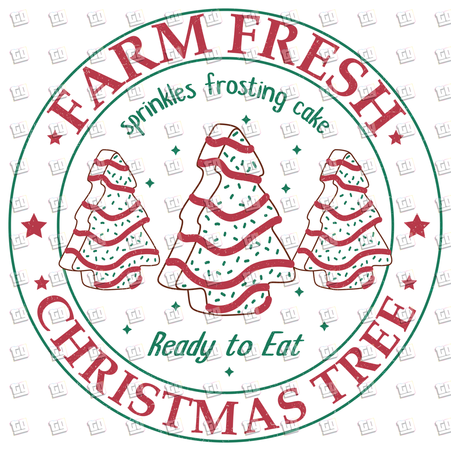 Farm Fresh Christmas Tree Cakes - Holidays - DTF Transfer