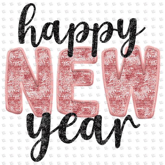 Happy New Year Sequins - New Years - DTF Transfer