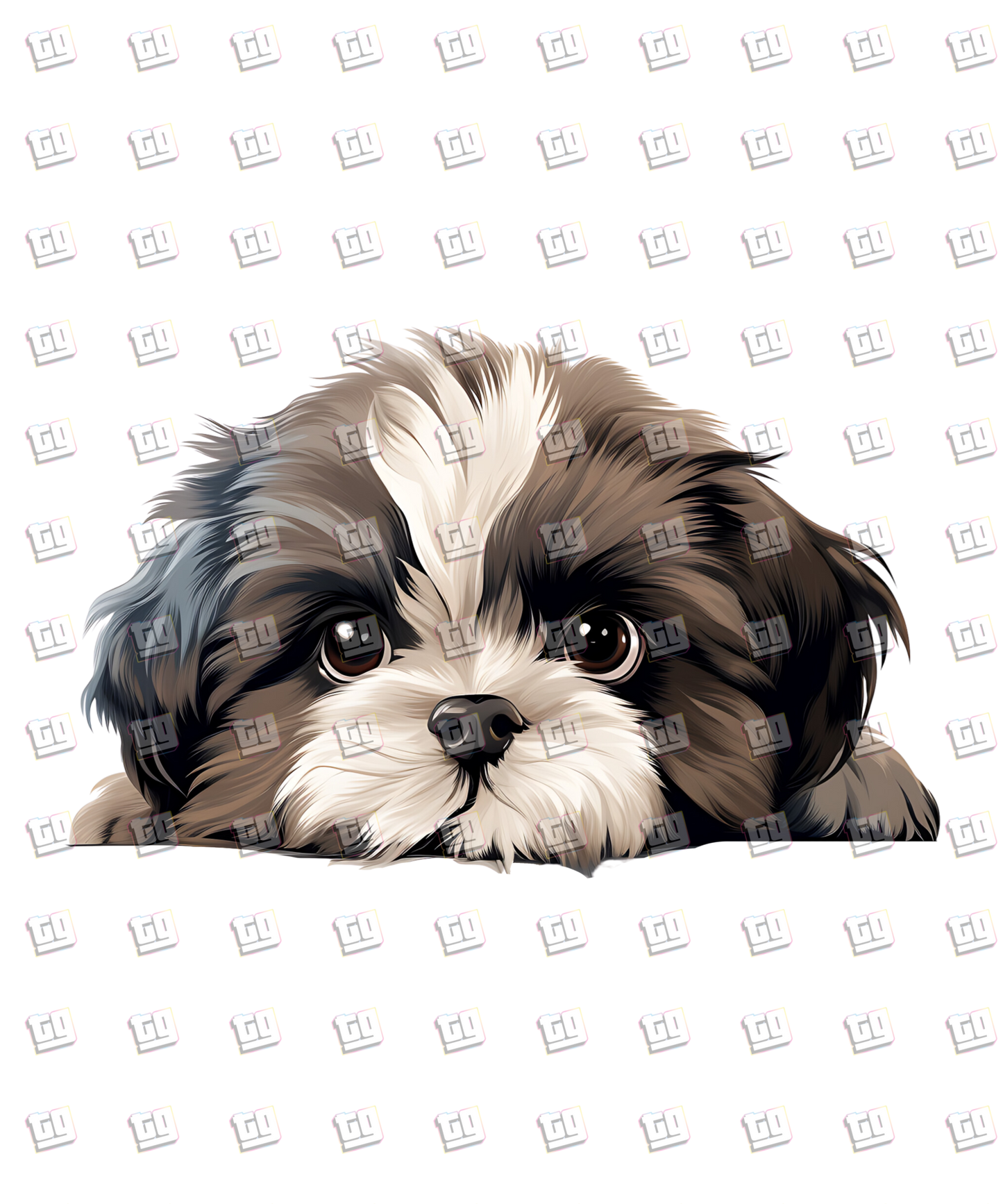 Shih Tzu Dog Peeking - Dog - DTF Transfer