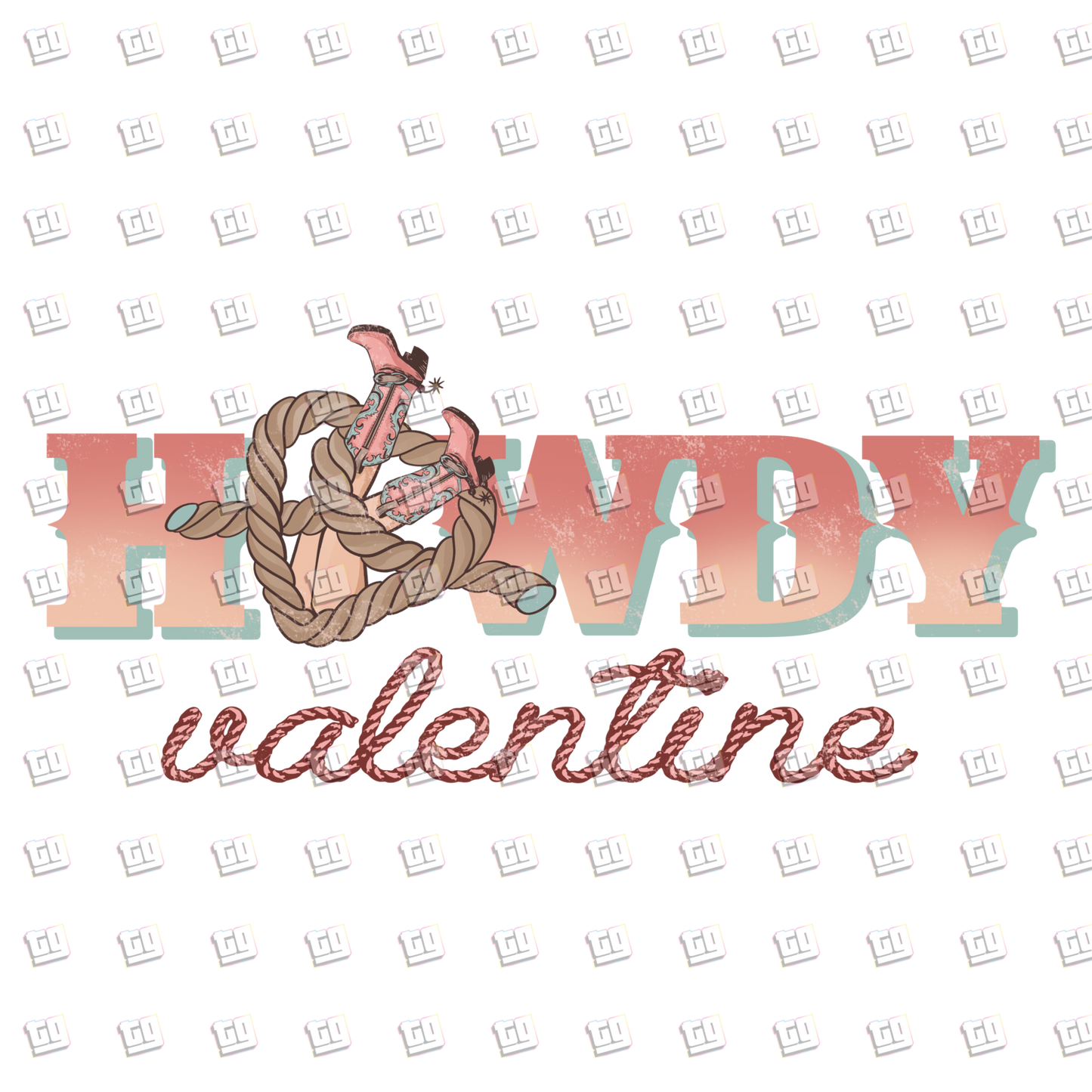 Howdy Valentine Western Cowgirl V2 - Valentines - DTF Transfer