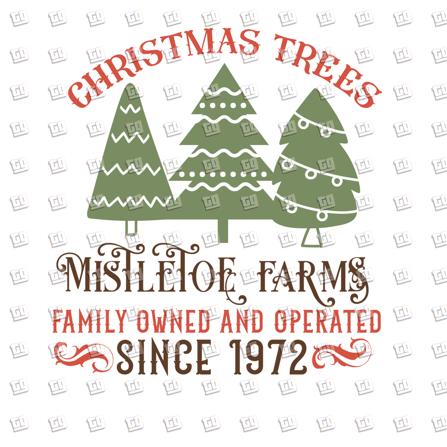 Christmas Tree Mistletoe Farms - Holidays - DTF Transfer