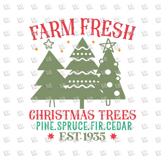Fresh Farm Christmas Tree Pine. Spruce. Fir. Ceder V2 - Holidays - DTF Transfer