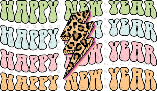 Happy New Year Thunderbolt - New Years - DTF Transfer