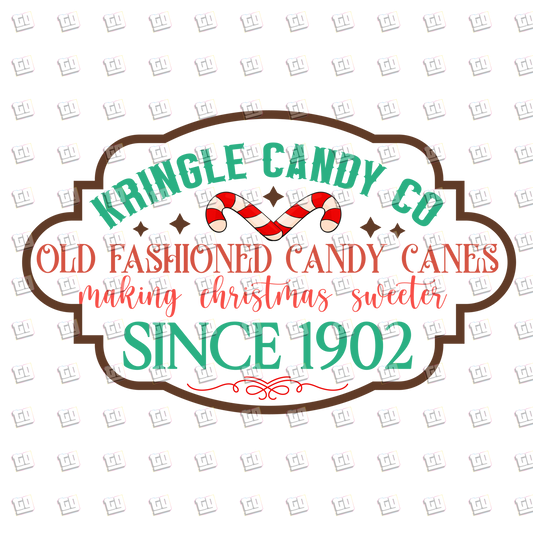 Kringle Candy Old Fashioned Candy Canes  - Holidays - DTF Transfer