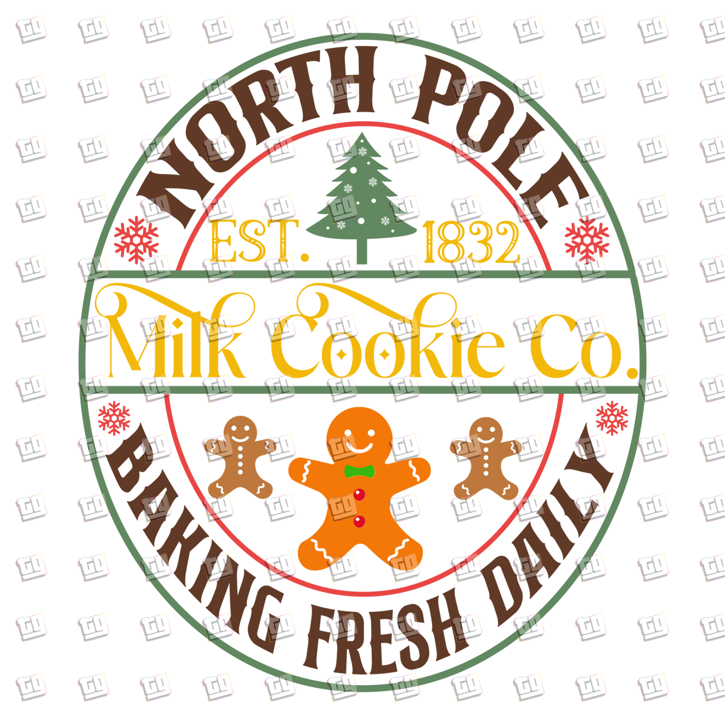North Pole Milk & Cookie Co. (Ginerbread) - Holidays - DTF Transfer