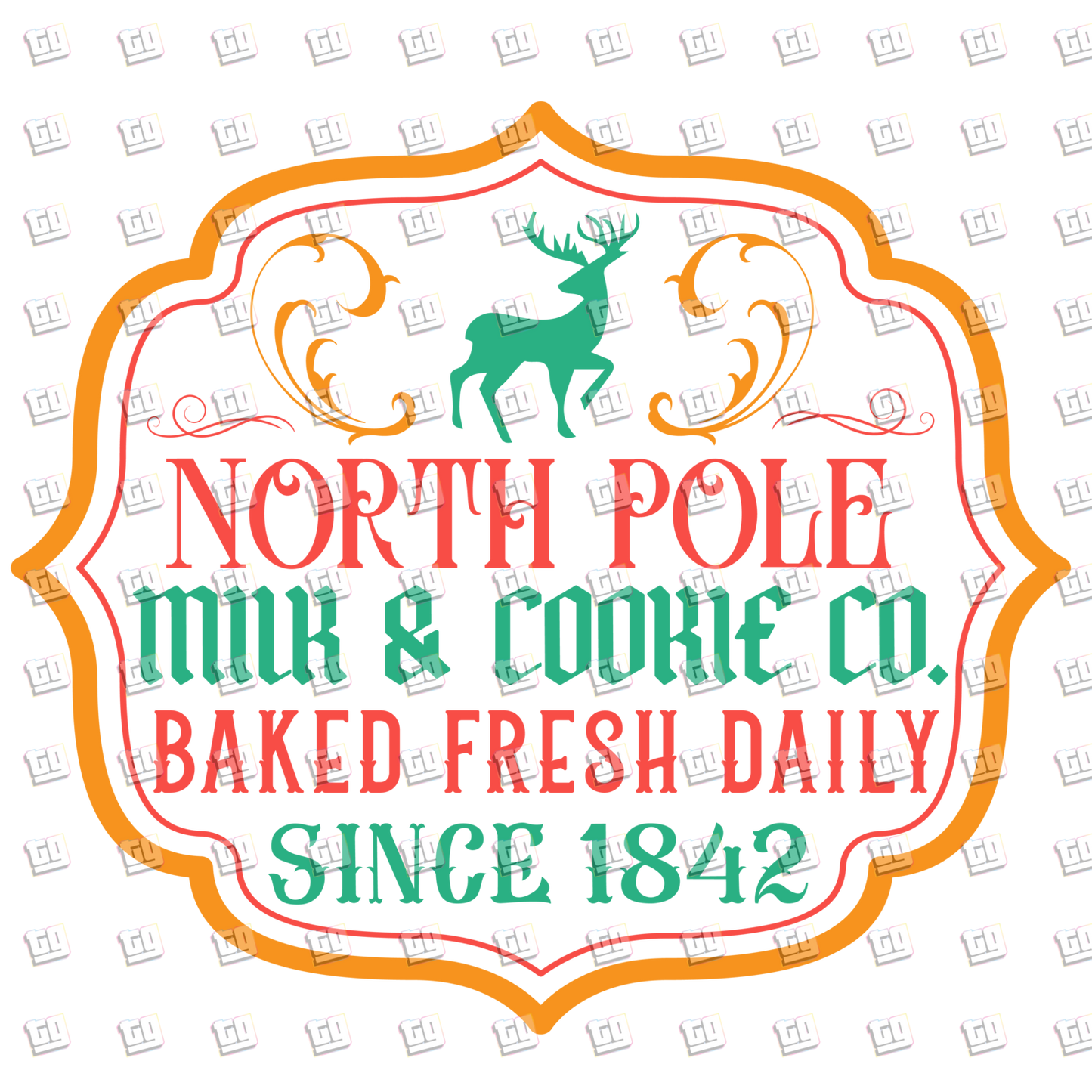 North Pole Milk & Cookie Co. (Reindeer) - Holidays - DTF Transfer