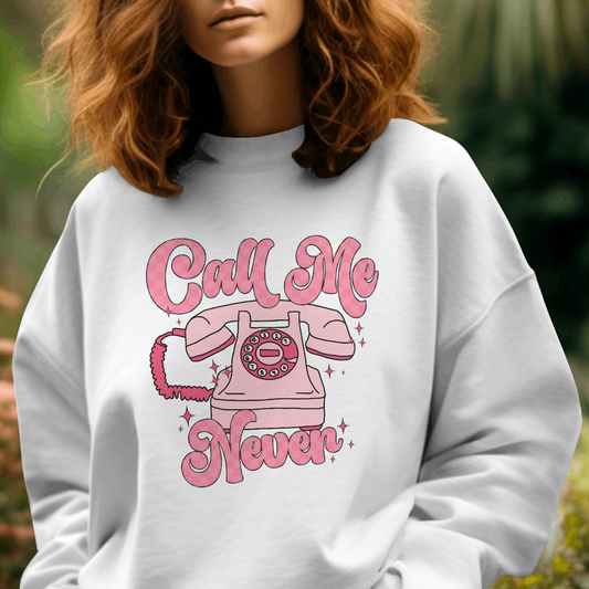 Call Me Never (Retro Telephone) - Valentines - DTF Transfer