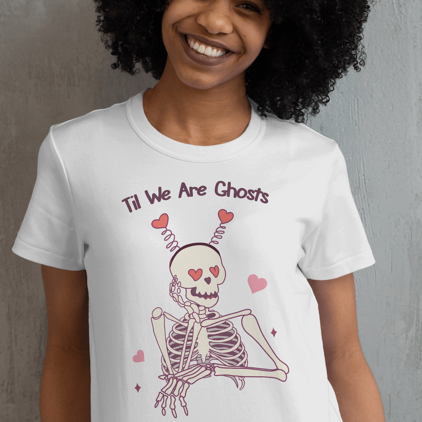 Til We Are Ghosts Skeleton Heart Headband - Valentines - DTF Transfer